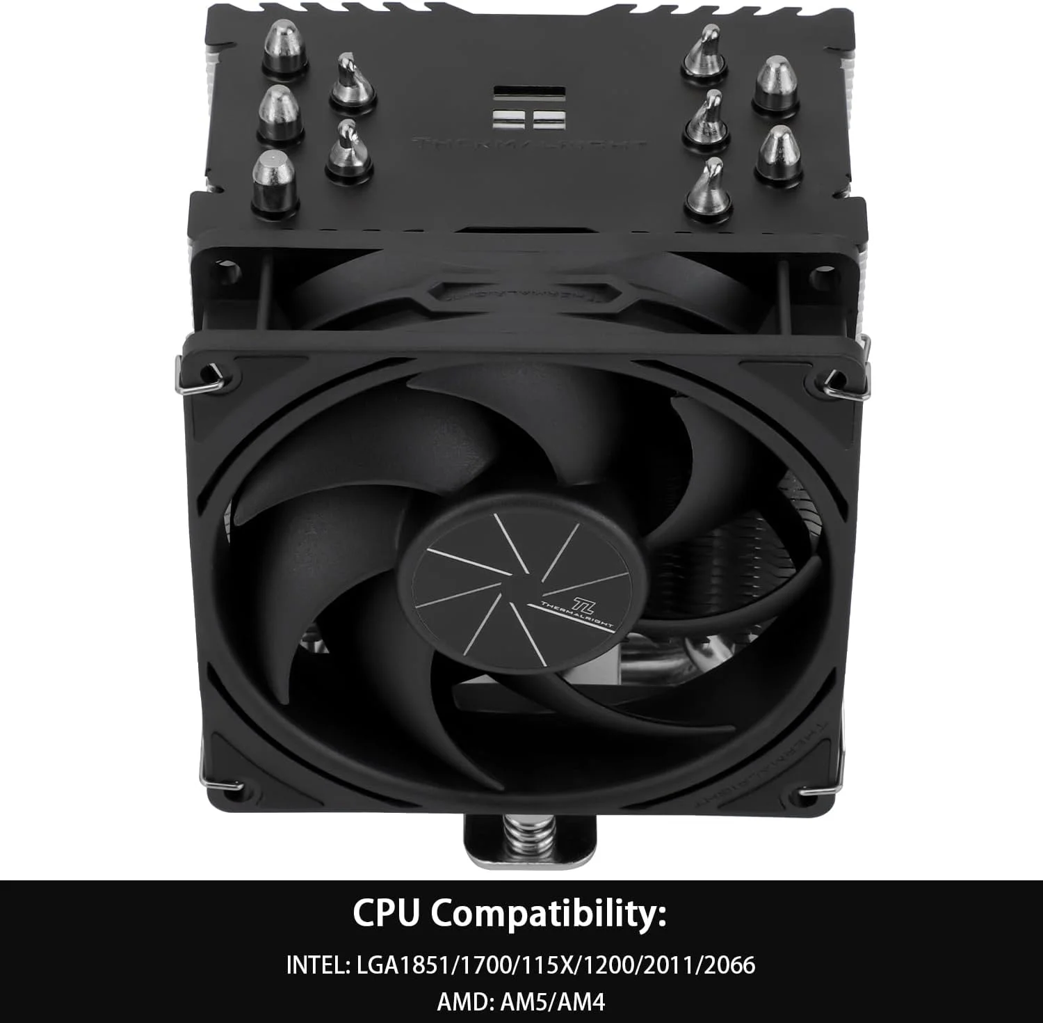 خنک کننده پردازنده بادی Thermalright AK90، هیت سینک 5 لوله حرارتی، فن خنک کننده پردازنده PWM بی صدا TL-C9B با 2500 دور در دقیقه، برای AM4/AM5، Intel lga1700/1851/1150/1151/1200/2011، خنک کننده کامپیوتر