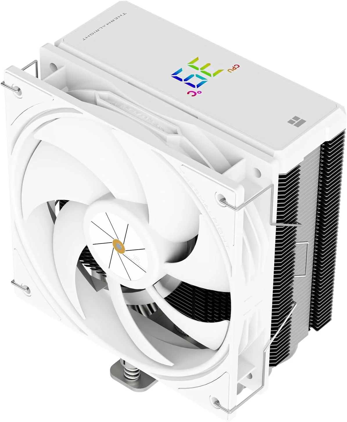 خنک کننده پردازنده Thermalright Assassin X 120R Digital White با 4 لوله حرارتی 6 میلی متری، صفحه نمایش دیجیتال، فن PWM، ارتفاع 151 میلی متر، برای AM5 و Intel lga1700/1851/1150/1151/1200
