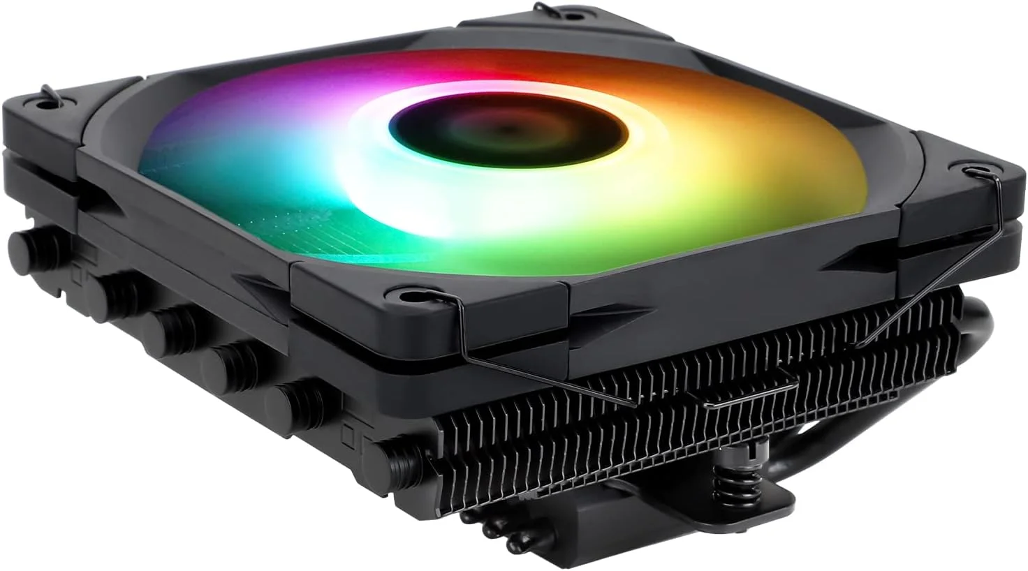 خنک کننده پردازنده بادی کم ارتفاع Thermalright AXP120-X67 Black ARGB با فن PWM مدل TL-C12015B-S سایز 120 میلی‌متری، دارای 6 لوله حرارتی، ارتفاع 67 میلی‌متر، برای AMD AM4/Intel LGA 1700/115X/1200/20XX