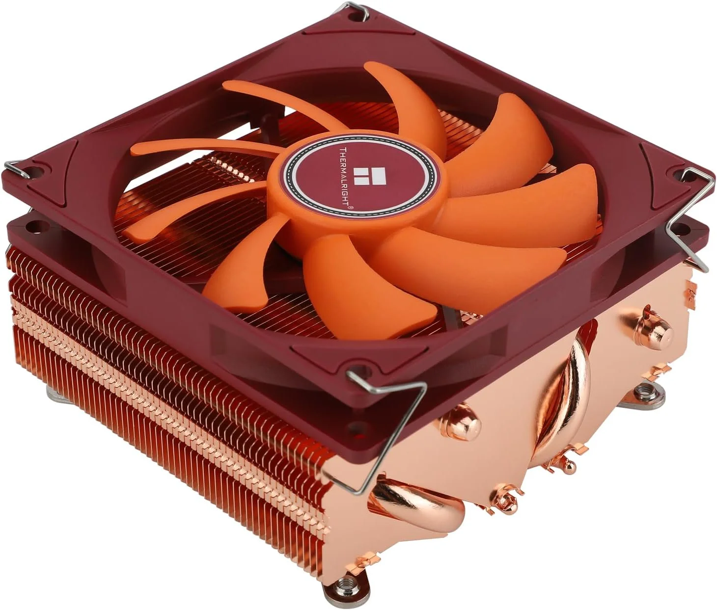 خنک کننده پردازنده کم ارتفاع Thermalright AXP90-X53 تمام مس ITX، با فن باریک PWM مدل TL-9015R سایز 92 میلی متری، فناوری AGHP، ارتفاع 53 میلی متر، برای AMD AM4 AM5/Intel 1700/1150/1151/1200 (AXP90 X53 Full)