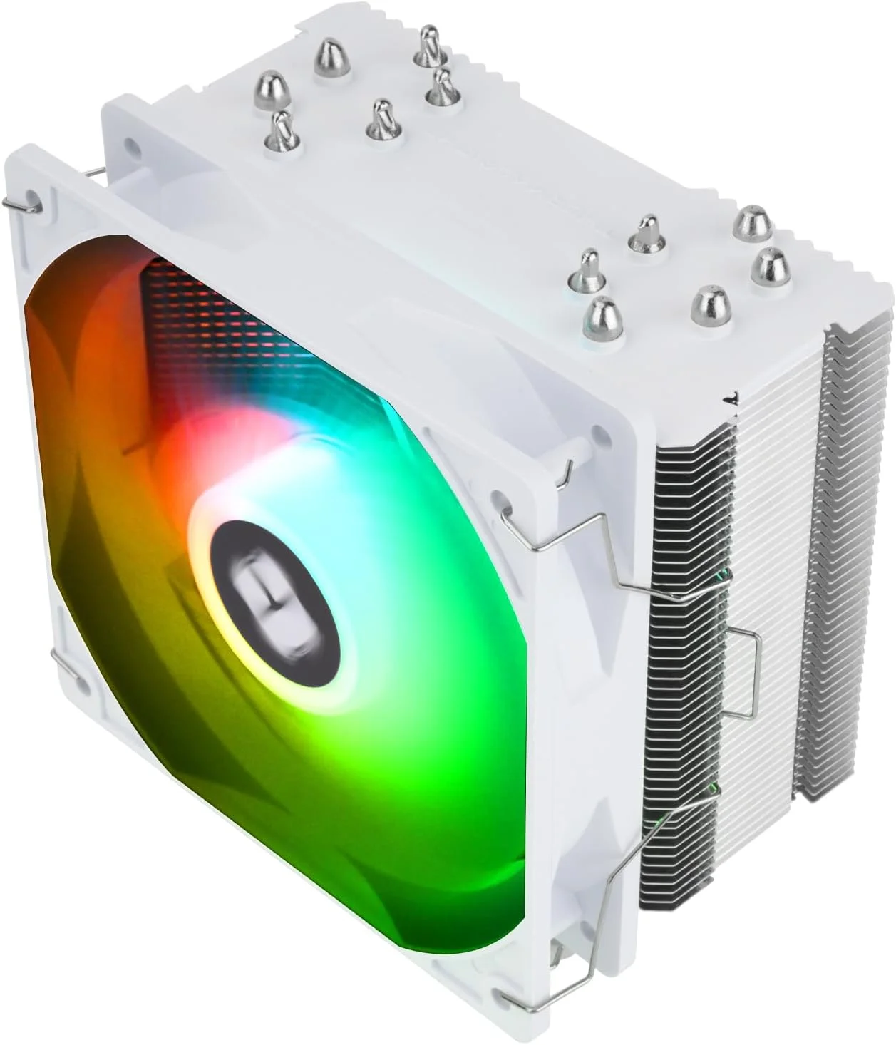 خنک کننده پردازنده بادی Thermalright Burst Assassin 120 SE ARGB سفید، 6 لوله حرارتی، فن خنک کننده پردازنده بی صدا TL-C12CW-S PWM با سرعت 1550 دور در دقیقه، برای AM4/AM5، Intel LGA1851/1700/1150/1151/1200، خنک کننده کامپیوتر ARGB