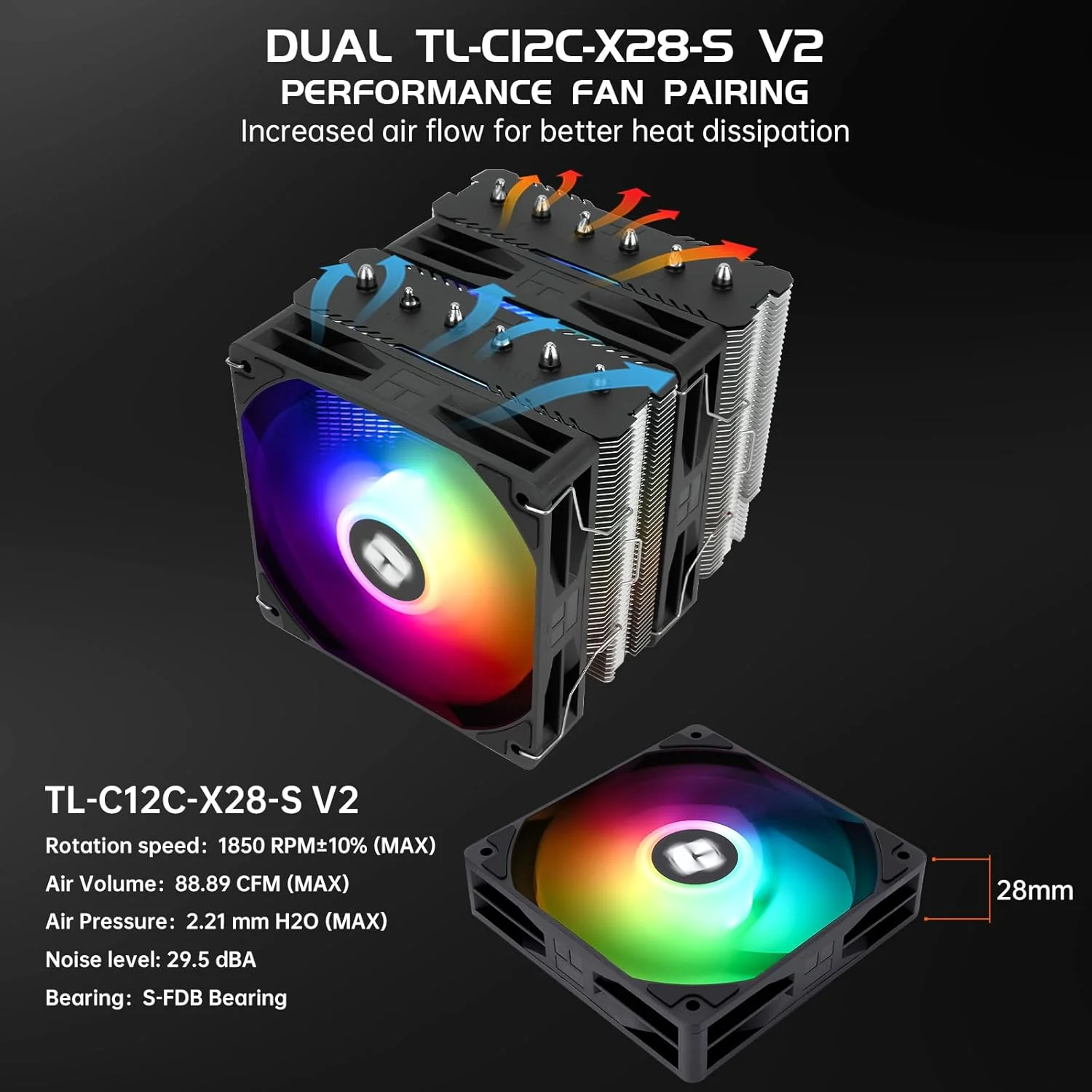 خنک کننده پردازنده بادی Thermalright Peerless Assassin 120 SE ARGB V2 - دارای 6 لوله حرارتی با تکنولوژی AGHP GEN 5.0 | فن های 120 میلی متری PWM با سرعت 1850 دور در دقیقه، برای Intel 1851/1700/115X/1200 و AMD AM4/AM5 | مشکی خنک کننده پردازنده بادی Thermalright Peerless Assassin 120 SE ARGB V2 - دارای 6 لوله حرارتی با تکنولوژی AGHP GEN 5.0 | فن های 120 میلی متری PWM با سرعت 1850 دور در دقیقه، برای Intel 1851/1700/115X/1200 و AMD AM4/AM5 | مشکی