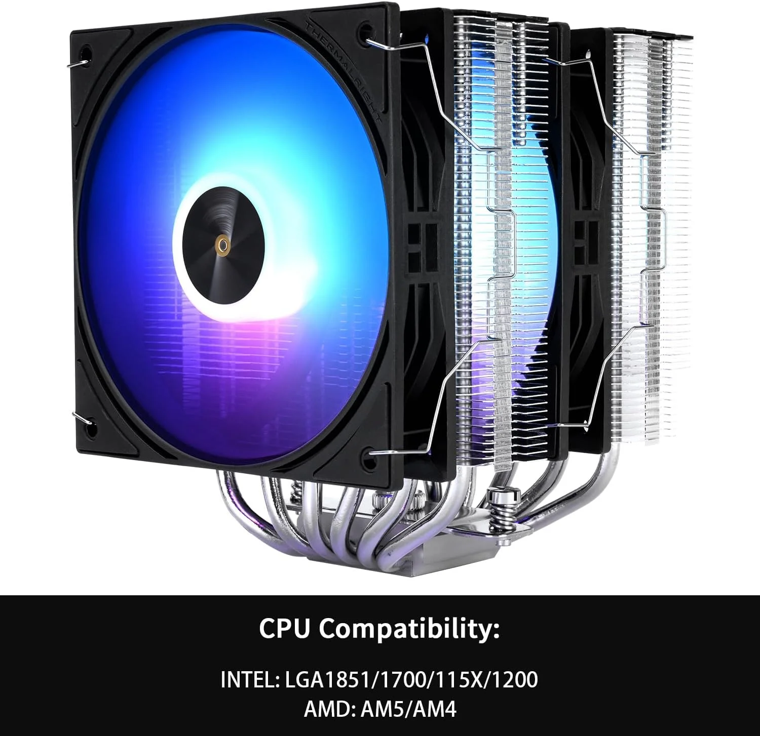 خنک کننده پردازنده بادی Thermalright Peerless Assassin 120 ARGB Black V3، دارای 6 لوله حرارتی، دو فن 120 میلی متری، پوشش بالایی مشکی، برای AM4/AM5/Intel lga1851/1700/115X/1200/2011، خنک کننده هیت سینک کامپیوتر خنک کننده پردازنده بادی Thermalright Peerless Assassin 120 ARGB Black V3، دارای 6 لوله حرارتی، دو فن 120 میلی متری، پوشش بالایی مشکی، برای AM4/AM5/Intel lga1851/1700/115X/1200/2011، خنک کننده هیت سینک کامپیوتر