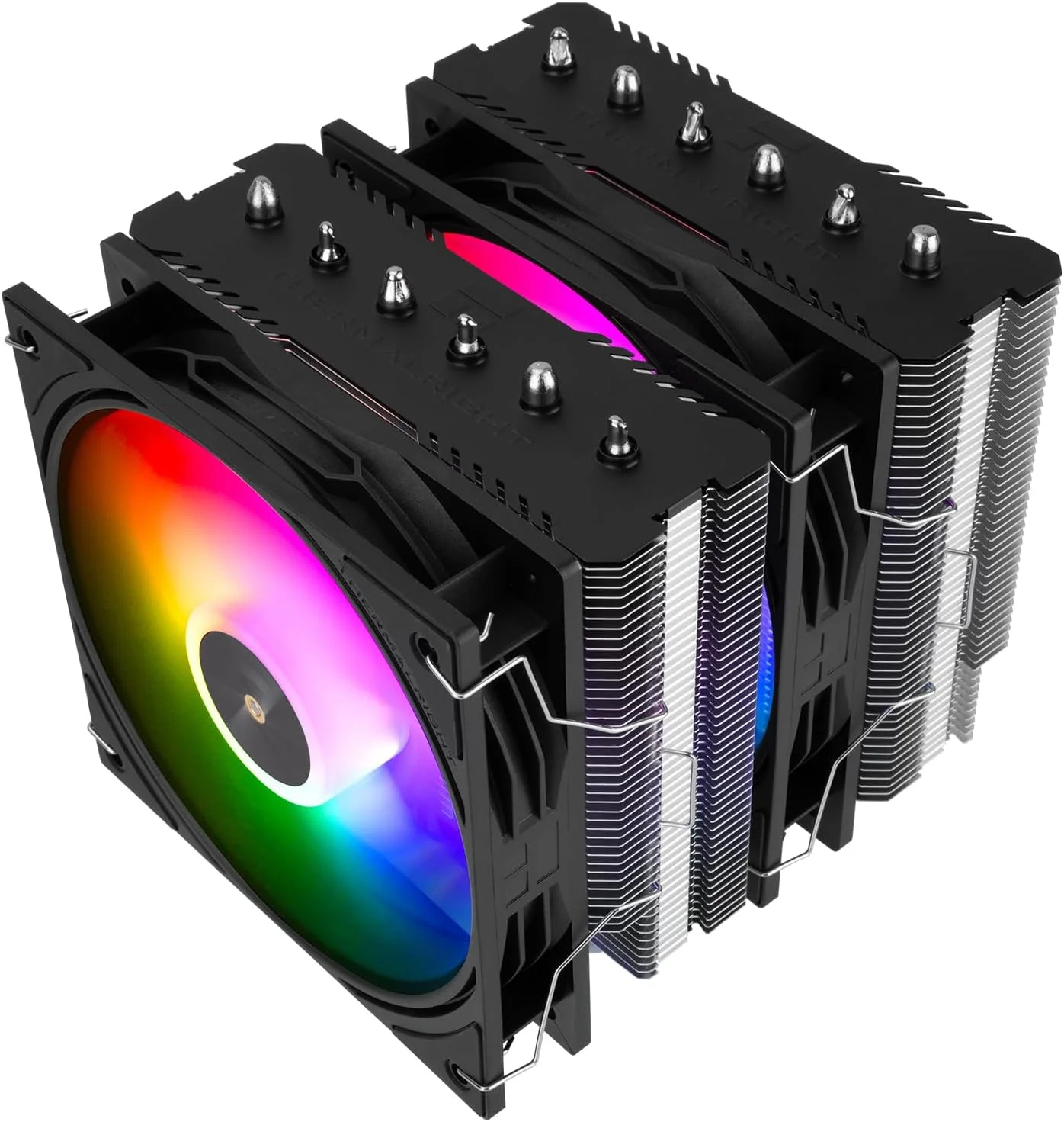 خنک کننده پردازنده بادی Thermalright Peerless Assassin 120 SE ARGB Black V3، دارای 6 لوله حرارتی مسی، دو برج دوقلو، ارتفاع 155 میلی متر، برای AM4/AM5، Intel LGA1851/1700/115X/1200