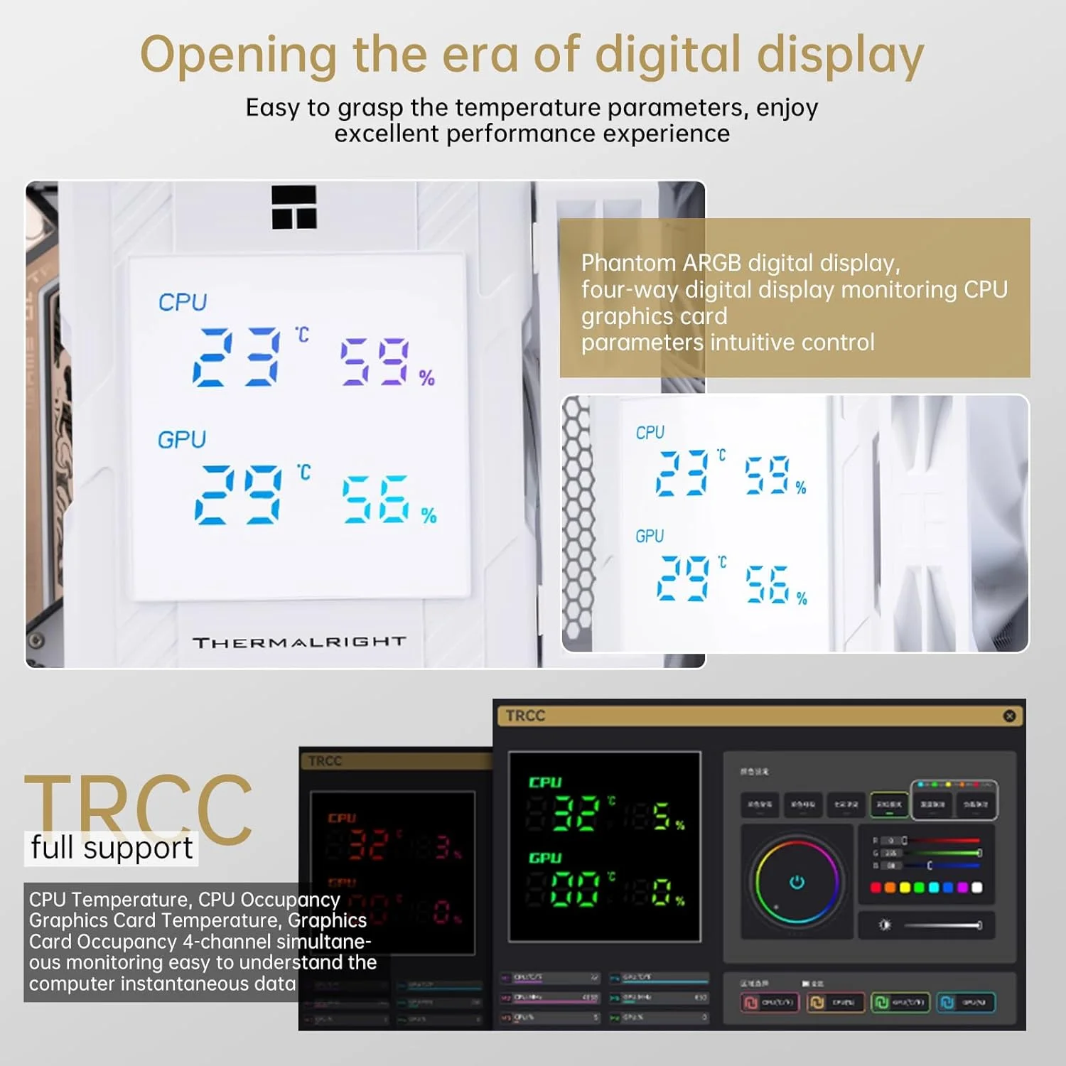 خنک کننده بادی پردازنده Thermalright Peerless Assassin 120 Digital با نمایشگر دما | 6 لوله حرارتی | فن های 120 میلی متری PWM با سرعت 1850 دور در دقیقه، برای Intel 1851/1700، AMD AM4/AM5