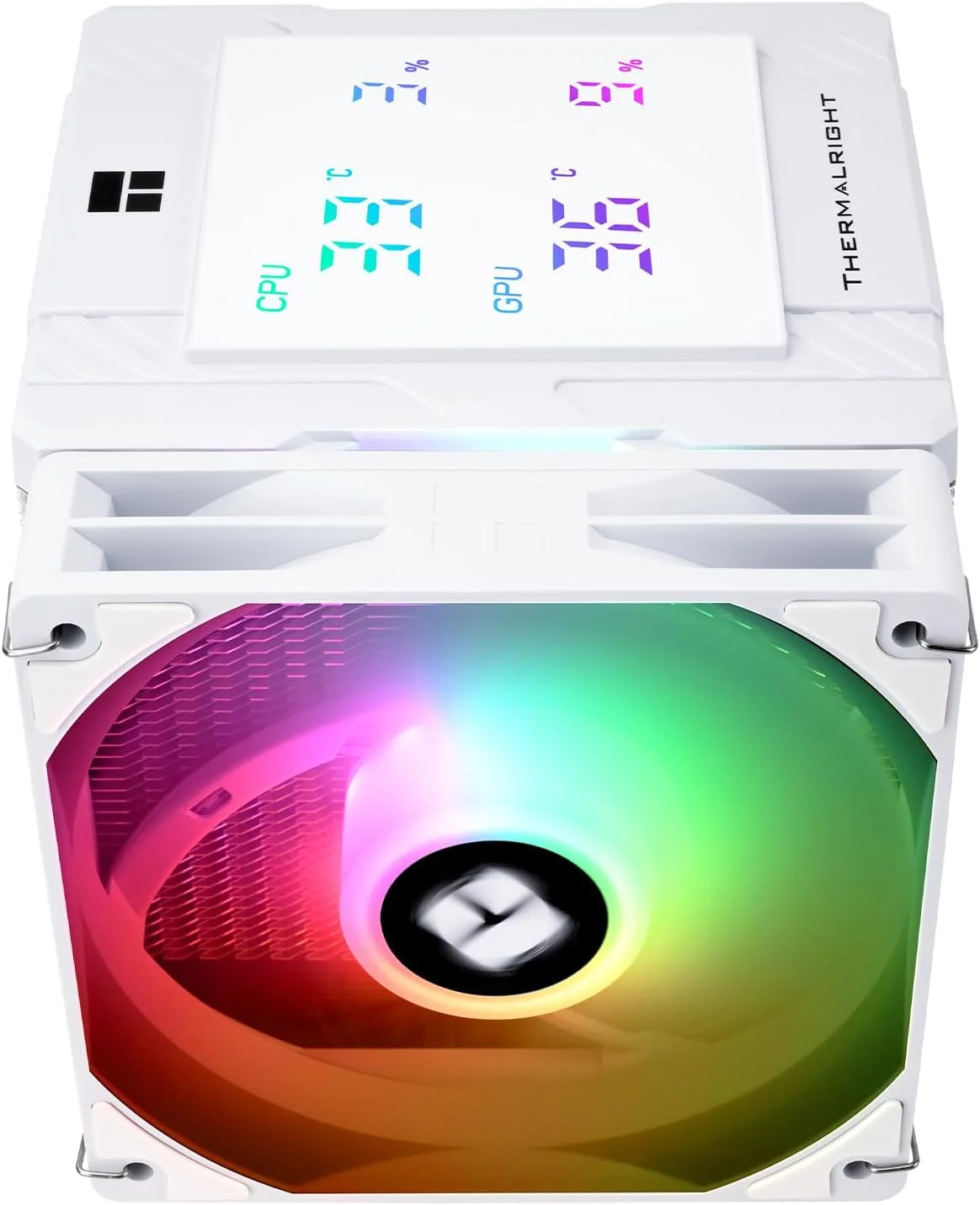 خنک کننده بادی پردازنده Thermalright Peerless Assassin 120 ARGB White Digital با نمایشگر دما | 6 لوله حرارتی | فن های PWM 120 میلی متری 1850 دور در دقیقه، برای Intel 1851/1700، AMD AM4/AM5