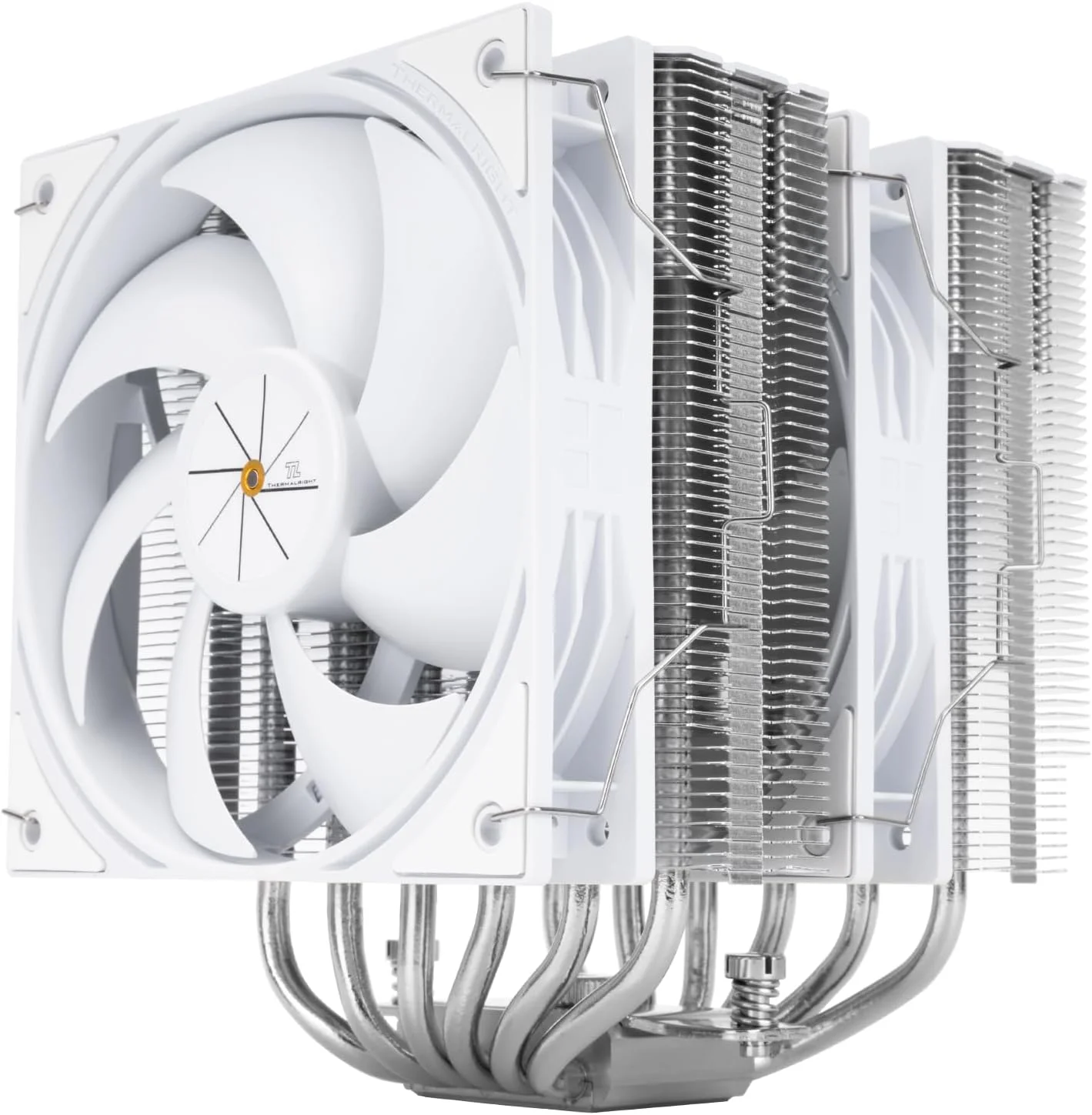 خنک کننده بادی پردازنده Thermalright Peerless Assassin 120 White V3، لوله های حرارتی با عملکرد بالا، خنک کننده دو برج، با دو فن PWM، خنک کننده رومیزی برای Intel LGA 1700/1851/115X/2011، AMD Ryzen AM4/AM5