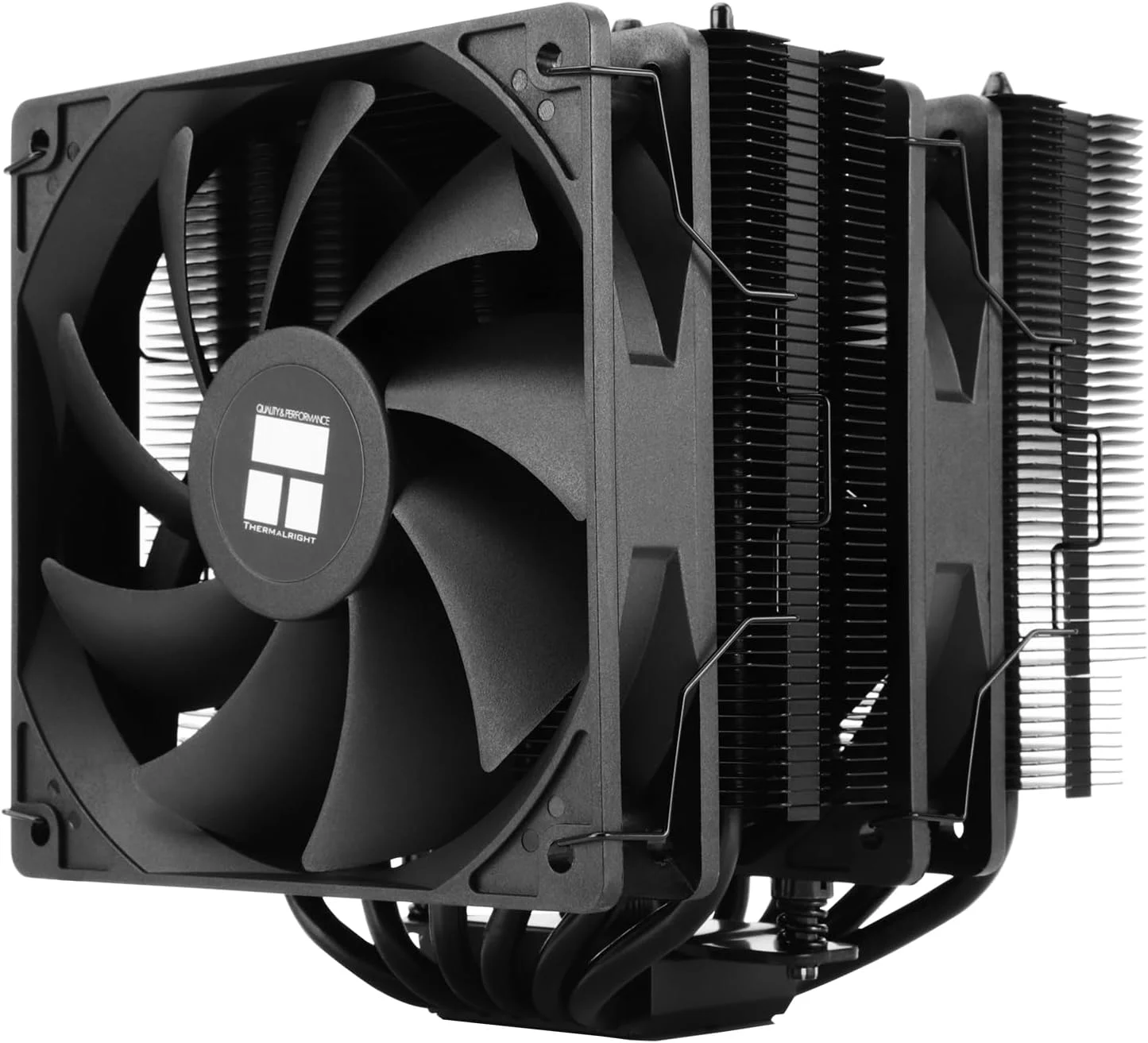 خنک‌کننده بادی پردازنده Thermalright Peerless Assassin 120 SE مشکی، هیت سینک 6 لوله حرارتی دو برج، با دو فن PWM، سرعت 1550 دور در دقیقه، خنک‌کننده پردازنده رومیزی برای Intel 1700/1851/1150/1151/1200;AM4 AM5