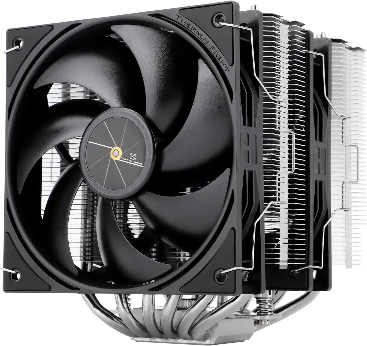 خنک‌کننده بادی پردازنده Thermalright Peerless Assassin 120 SE V3، دارای 6 لوله حرارتی و دو برج خنک‌کننده، همراه با دو فن TL-P12 PWM، سرعت 2000 دور در دقیقه، خنک‌کننده کامپیوتر رومیزی برای Intel LGA 1851/1700/1150/1151/1200 و AMD: AM4 AM5