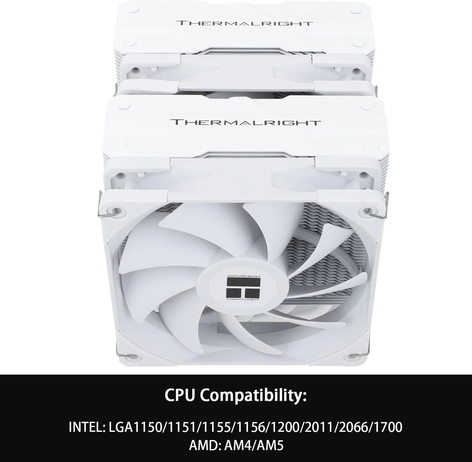 خنک کننده پردازنده بادی Thermalright Peerless Assassin 120 سفید، 6 لوله حرارتی، دو فن 120 میلی متری TL-C12W PWM، پوشش هیت سینک آلومینیومی، فناوری AGHP، برای AMD AM4 AM5/Intel 1150/1151/1200/2011