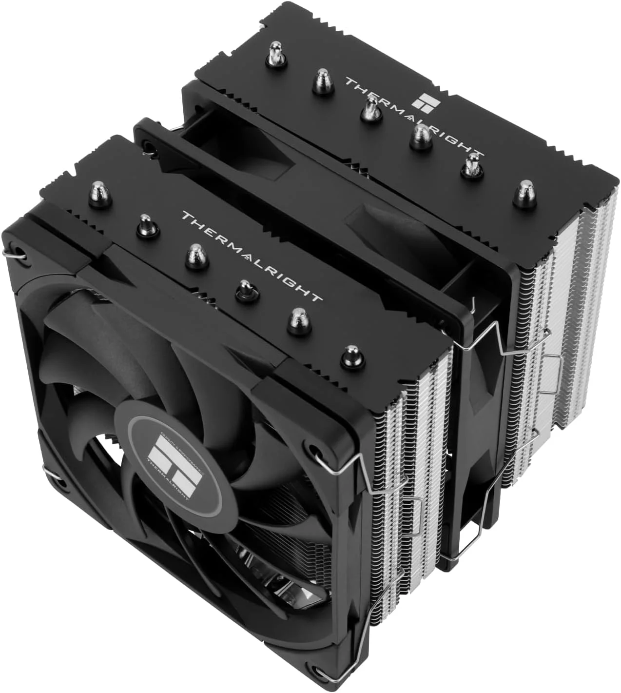 خنک کننده بادی پردازنده Thermalright Royal Knight 120 SE، رادیاتور دو برج کامپیوتر، خنک کننده پردازنده 6 لوله حرارتی، دو فن 120 میلی متری PWM، برای AMD:AM4/AM5;Intel 1851/1700/1150/1551/1200