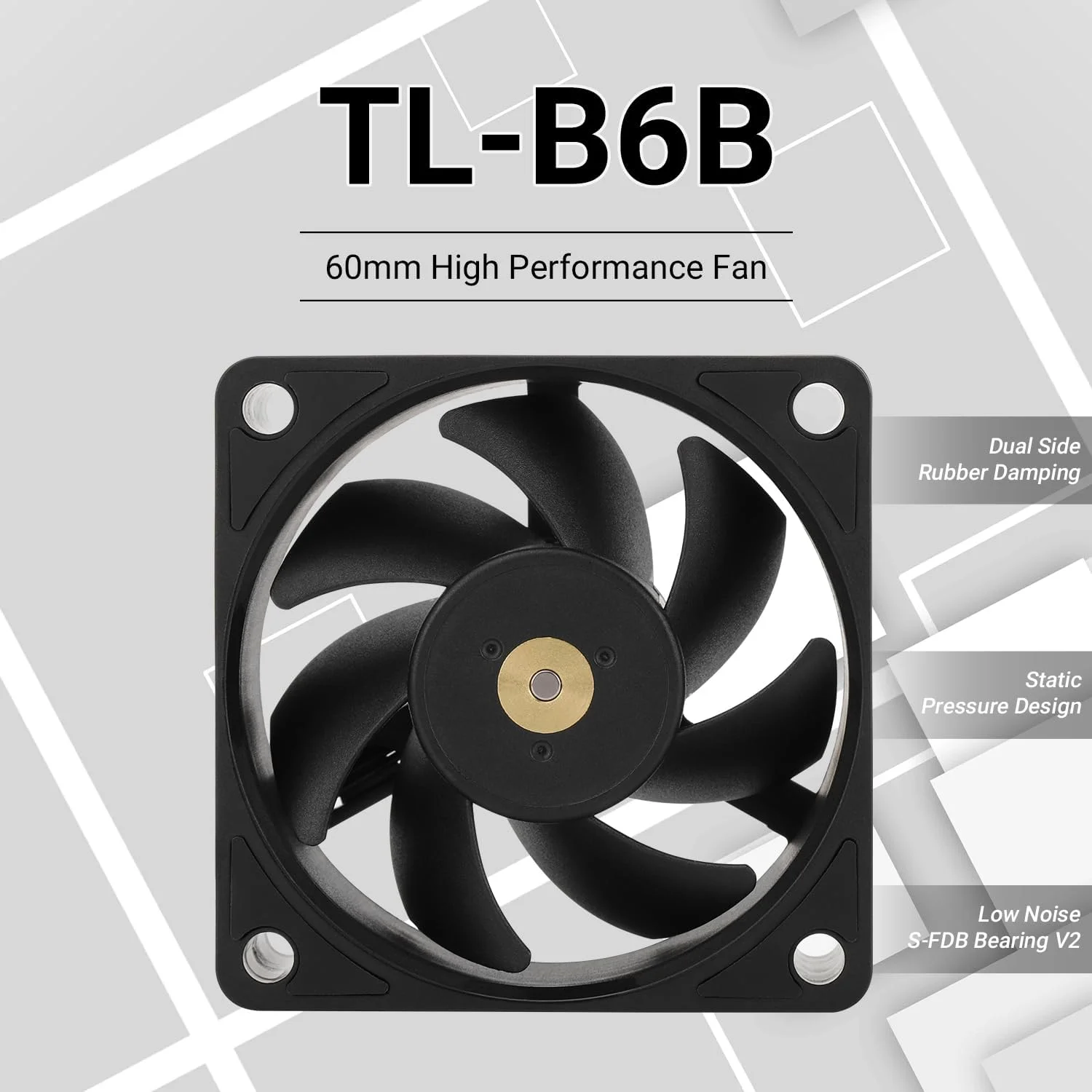 فن خنک کننده پردازنده Thermalright TL-B6B، فن خنک کننده بی صدا 6 سانتی متری، فن خنک کننده پردازنده 4 پین، فن پردازنده رومیزی، با سرعت 3200 دور در دقیقه، برای کیس
