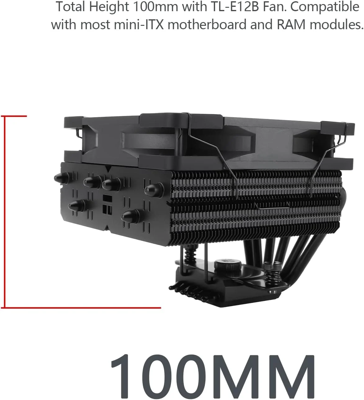 خنک کننده پردازنده بادی Thermalright SI-100 مشکی، 6 لوله حرارتی 6 میلی‌متری، خنک کننده پردازنده با فن کم صدای PWM مدل TL-E12B با بلبرینگ S-FDB V2.0، فناوری AGHP 3.0، برای AMD AM4 AM5/Intel 1150/1151/1200/1700/2066، خنک کننده کامپیوتر