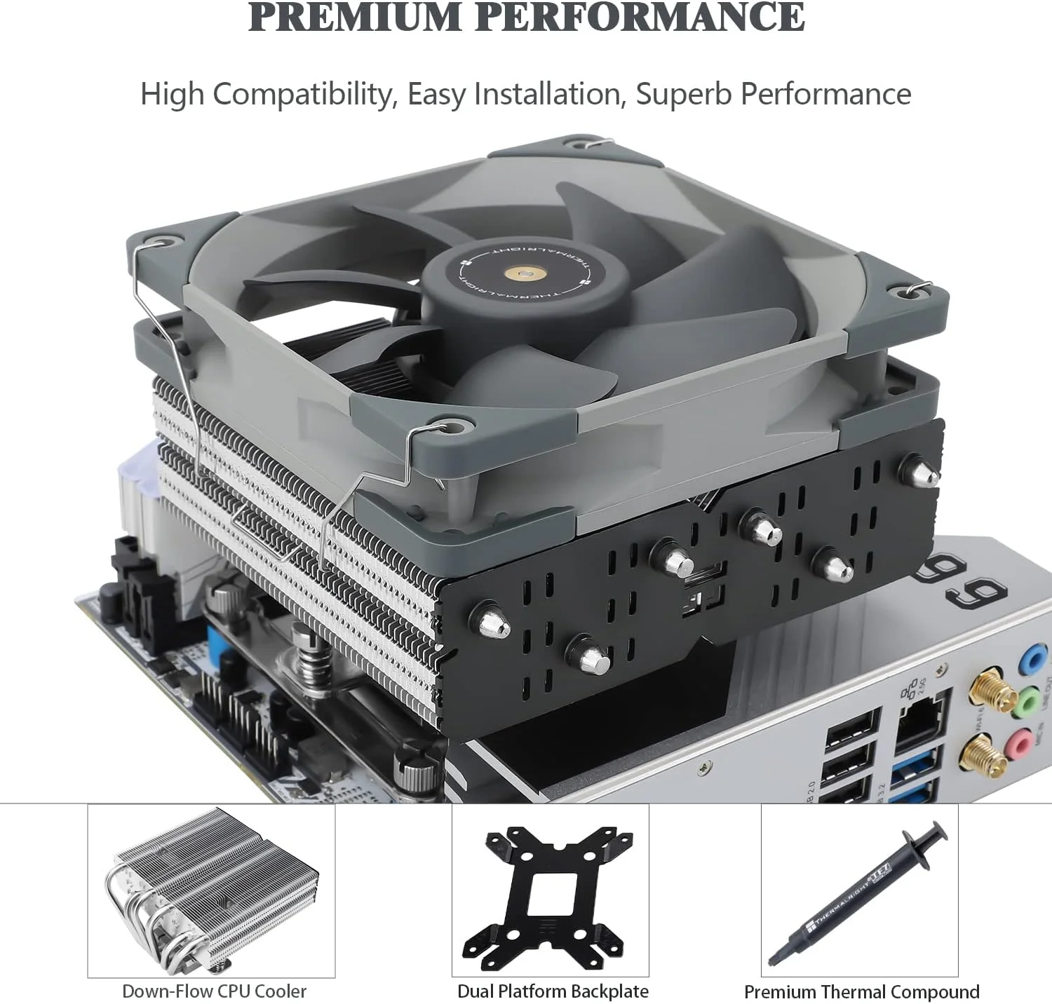 خنک‌کننده بادی پردازنده Thermalright SI-100، دارای 6 لوله حرارتی 6 میلی‌متری، فن خنک‌کننده بی‌صدای PWM مدل TL-E12 با بلبرینگ S-FDB V2.0، فناوری AGHP 3.0، برای AMD AM4 AM5/Intel 1150/1151/1200/1700/2066، خنک‌کننده کامپیوتر