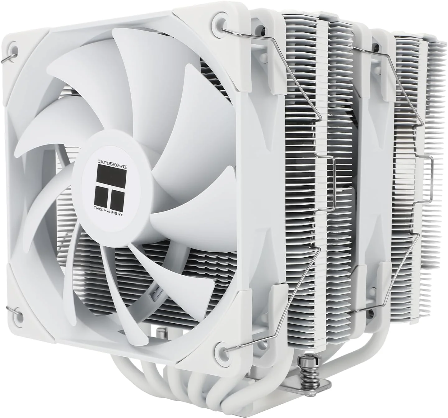 خنک کننده پردازنده بادی Thermalright Peerless Assassin 120 سفید، 6 لوله حرارتی، فن دوگانه 120 میلی متری TL-C12W PWM، پوشش هیت سینک آلومینیومی، فناوری AGHP، برای AMD AM4 AM5/Intel 1700/1150/1151/1200/2011