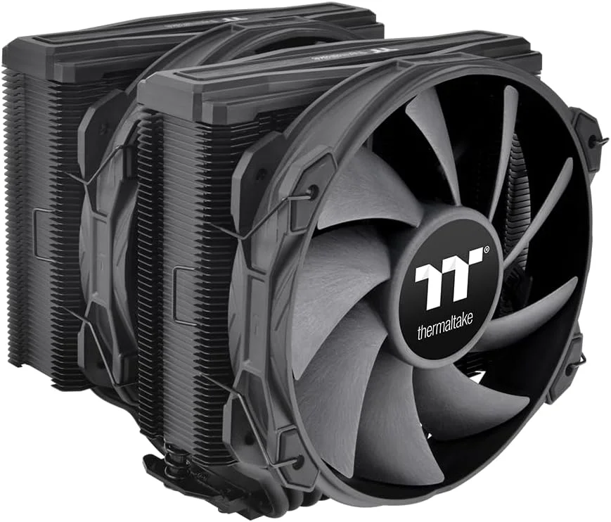 خنک کننده پردازنده Thermaltake TOUGHAIR 710 Black Edition 250W TDP، سازگار با Intel LGA 1700/1200 و AMD AM5/AM4، طراحی دو برج و دو فن، پایه مسی با 7 لوله حرارتی، CL-P117-CA14BL-A