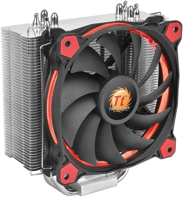 خنک کننده پردازنده Thermaltake Riing Silent 150W Intel/Amd با فن 120mm LED با جریان هوای بالا، قرمز