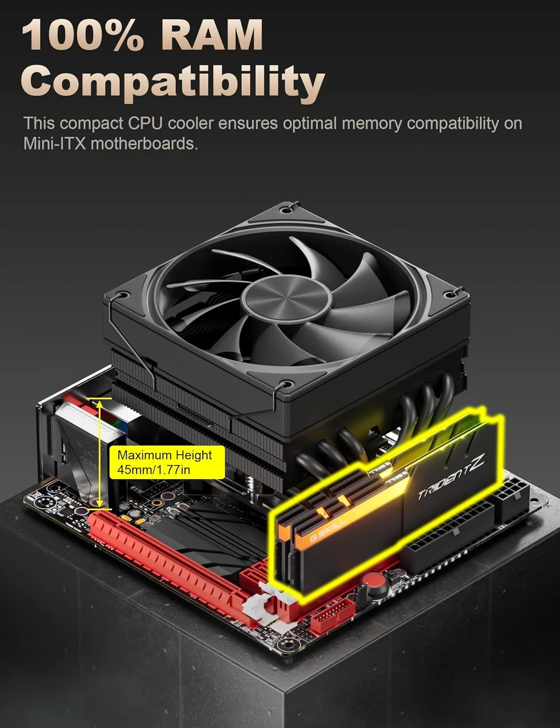 خنک کننده پردازنده upHere 180W TDP با جریان هوای بالا، دارای لوله های حرارتی مسی با کارایی بالا Φ6mm*6، فن 120 میلی متری خنک کننده پردازنده 1650 دور در دقیقه، سازگار با Intel LGA 1700/2011/2066 AMD AM5/AM4/AM3، مدل H85K6