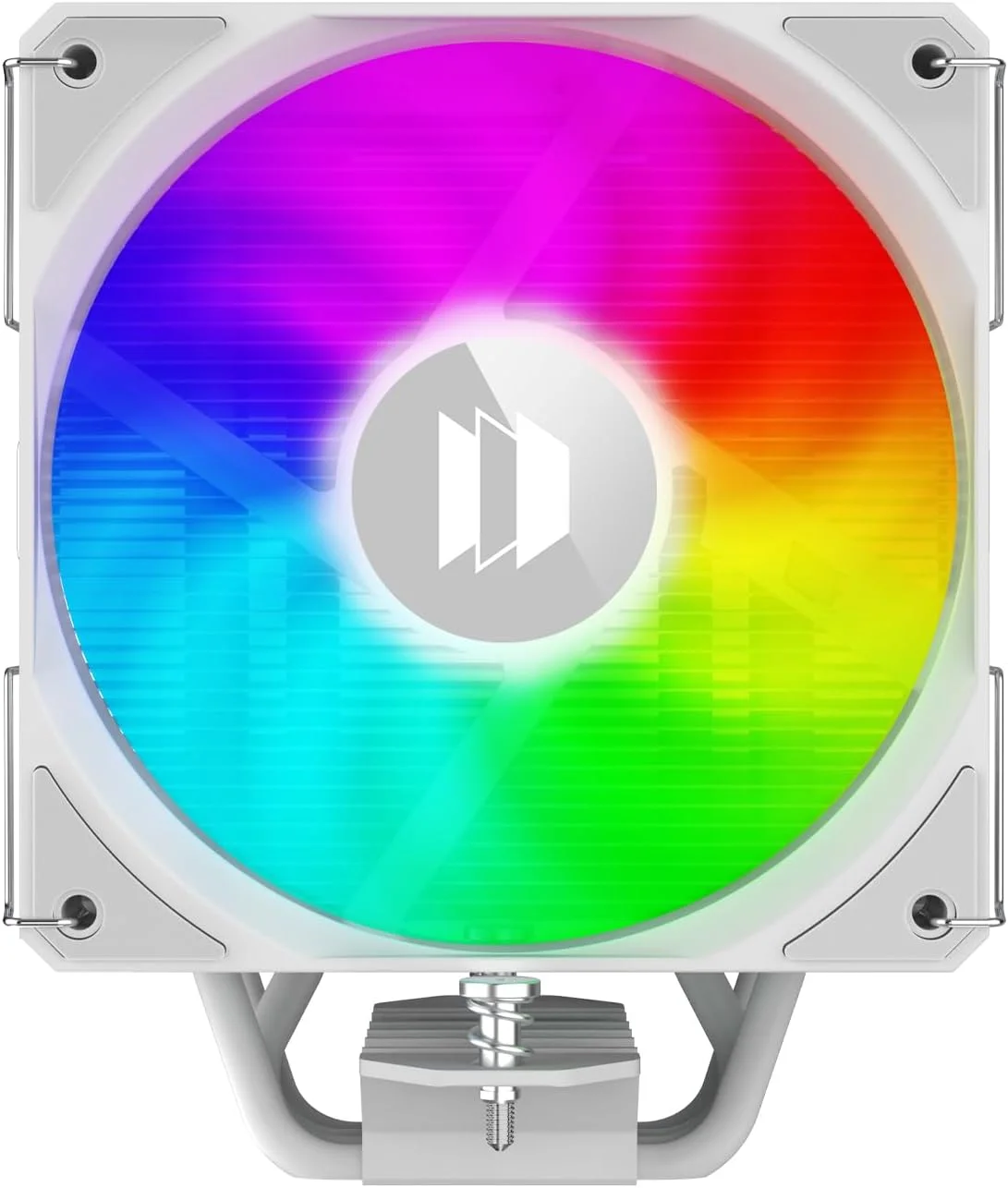 خنک کننده پردازنده با نمایشگر دما، 4 لوله حرارتی، فن 90mm/120mm RGB PWM برای AMD:AM4/AM5/INTEL LGA1700/1200/115X (سفید، 120mm)