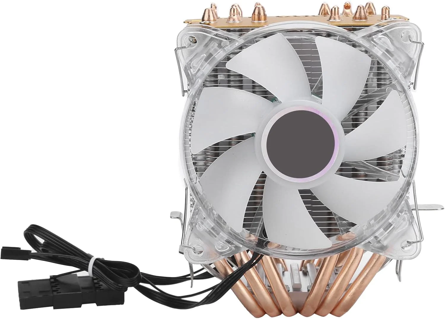 خنک کننده پردازنده، خنک کننده کامپیوتر 4 پین، هیت سینک فن پردازنده، فن پردازنده 6 لوله حرارتی، لوازم جانبی کامپیوتر برای 775/1155/1156/1366 / / AM2 / AM2 + / AM3