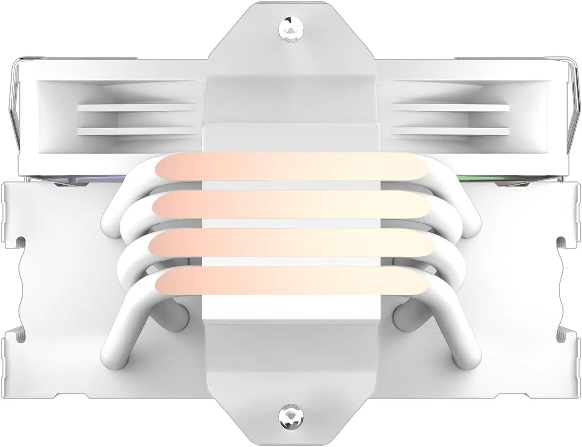 خنک کننده پردازنده با نمایشگر دما، 4 لوله حرارتی، فن 90mm/120mm RGB PWM برای AMD:AM4/AM5/INTEL LGA1700/1200/115X (سفید، 120mm)