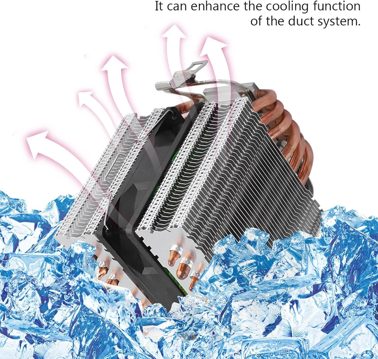 هیت سینک پردازنده VELATEMOR، خنک کننده فن پردازنده کامپیوتر، لوله حرارتی U شکل، 6 لوله حرارتی برای Lag1156/1155/1150/775