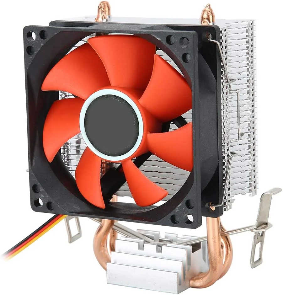 خنک کننده مینی CPU با 2 لوله حرارتی، فن کم صدا با جریان هوای بالا، هیت سینک CPU برای کامپیوتر، مجموعه خنک کننده کامپیوتر، فن پردازنده جمع و جور، هیت سینک کامپیوتر برای 775/1155