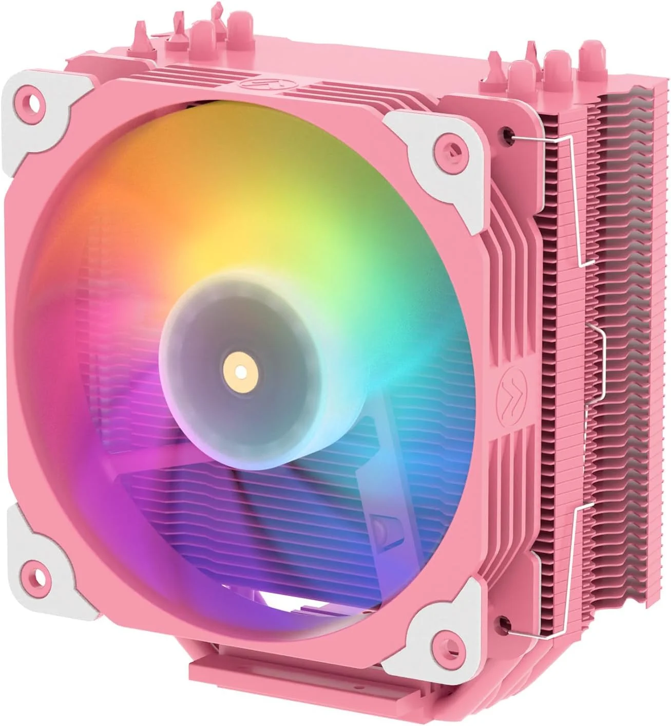 خنک کننده پردازنده Vetroo V5 صورتی، 120 میلی متری با 5 لوله حرارتی RGB قابل تنظیم و PWM، خنک کننده بادی 150 وات TDP برای Intel LGA 1700/1200/115X AMD AM4