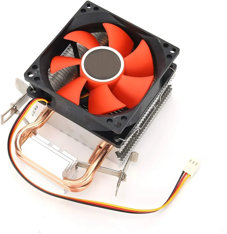 خنک کننده مینی CPU با 2 لوله حرارتی، فن کم صدا با جریان هوای بالا، هیت سینک CPU برای کامپیوتر، مجموعه خنک کننده کامپیوتر، فن پردازنده جمع و جور، هیت سینک کامپیوتر برای 775/1155
