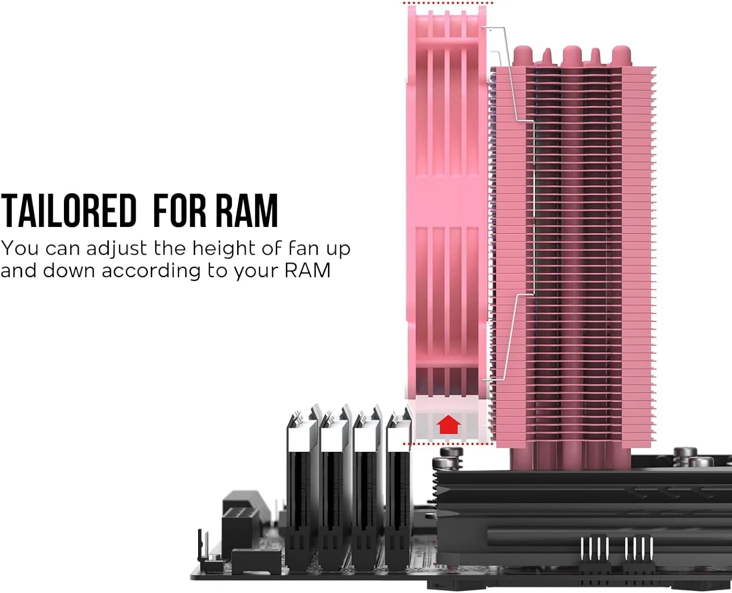 خنک کننده پردازنده Vetroo V5 صورتی، 120 میلی متری با 5 لوله حرارتی RGB قابل تنظیم و PWM، خنک کننده بادی 150 وات TDP برای Intel LGA 1700/1200/115X AMD AM4 خنک کننده پردازنده Vetroo V5 صورتی، 120 میلی متری با 5 لوله حرارتی RGB قابل تنظیم و PWM، خنک کننده بادی 150 وات TDP برای Intel LGA 1700/1200/115X AMD AM4