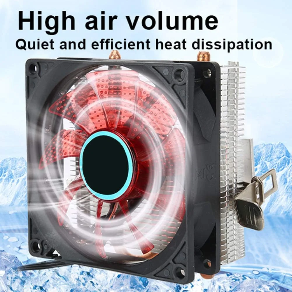 خنک کننده پردازنده 3 پین، فن خنک کننده کامپیوتر لوله ای 2-برنجی، برای AMD 775/1155 / 1366 (#1) خنک کننده پردازنده 3 پین، فن خنک کننده کامپیوتر لوله ای 2-برنجی، برای AMD 775/1155 / 1366 (#1)