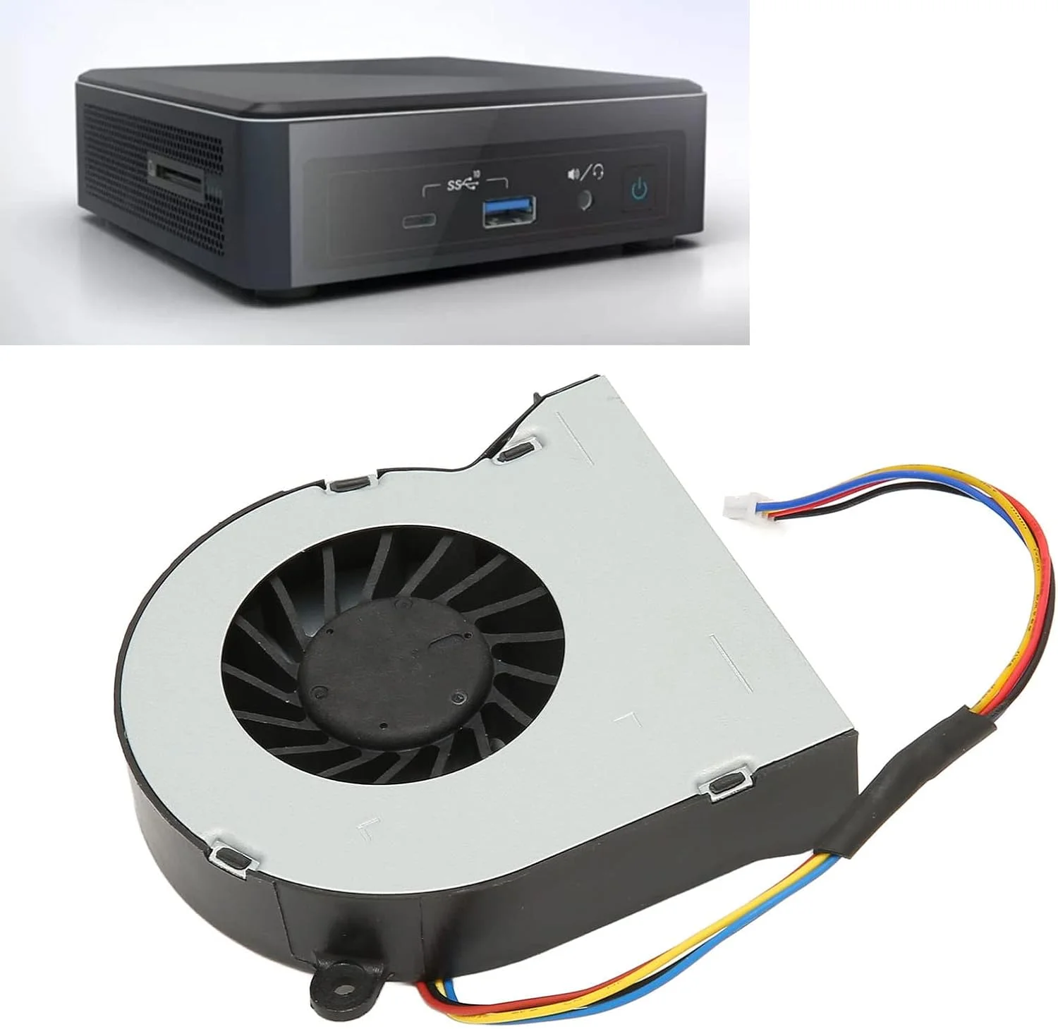 خنک کننده پردازنده XUMIUZIY، فن خنک کننده پردازنده 4 پین آلیاژ آلومینیوم سبک وزن DC 5V/0.6A، برای NUC Kit NUC6i7KYK, KSB0605HB,1323 00U9000 خنک کننده پردازنده XUMIUZIY، فن خنک کننده پردازنده 4 پین آلیاژ آلومینیوم سبک وزن DC 5V/0.6A، برای NUC Kit NUC6i7KYK, KSB0605HB,1323 00U9000