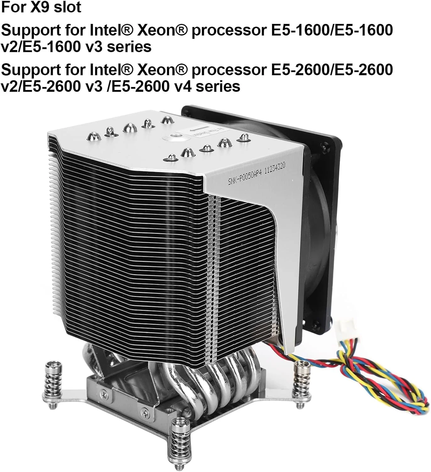 فن خنک کننده پردازنده، فن PWM بی صدا 126 میلی متری، خنک کننده بادی پردازنده SNK‑P0050AP4 4U LGA 2011 با نویز کم برای E5‑1600/E5‑1600 V2