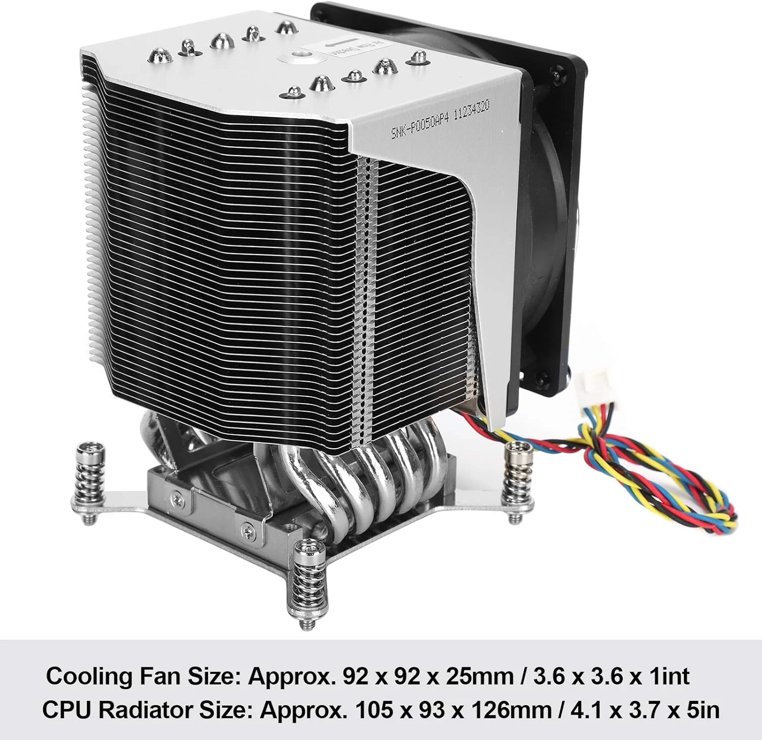 فن خنک کننده پردازنده، فن PWM بی صدا 126 میلی متری، خنک کننده بادی پردازنده SNK‑P0050AP4 4U LGA 2011 با نویز کم برای E5‑1600/E5‑1600 V2