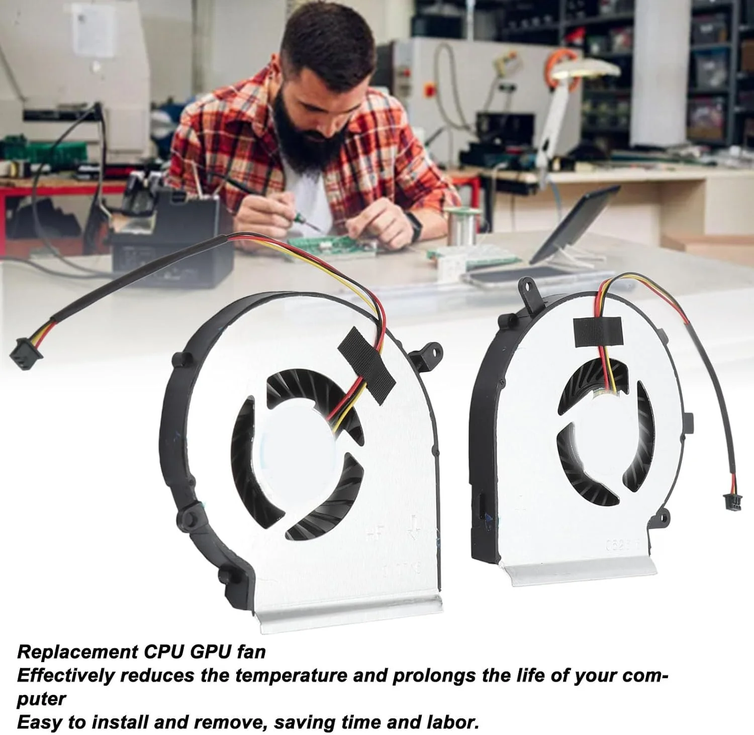 فن خنک کننده پردازنده و کارت گرافیک XUMIUZIY برای GE62 GE72 PE60 PE70 GL62 GL72 GP62 GP72 MS 16J1 MS 16J5 1791 1795، فن خنک کننده 3 پین 3 سیم لپ تاپ، نویز کم و اتلاف حرارت کارآمد