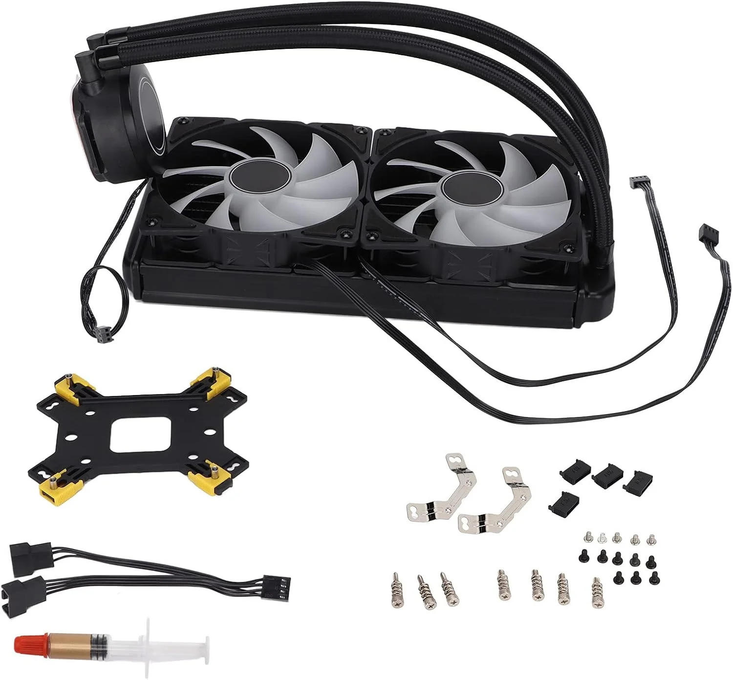 فن خنک کننده پردازنده، خنک کننده پردازنده RGB با ولتاژ DC 12V با اتلاف حرارت قوی 12FP، خنک کننده RGB 4 پین سازگار با تمام پلتفرم ها