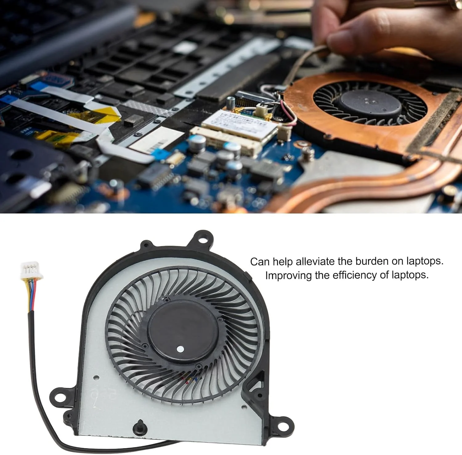 فن خنک کننده پردازنده لپ تاپ XUMIUZIY، خنک کننده پردازنده DC 5V با کانکتور برق 4 پین، فن خنک کننده پردازنده جایگزین برای لپ تاپ PS63 Modern 8RC 8SC MS‑16S1 (GPU)