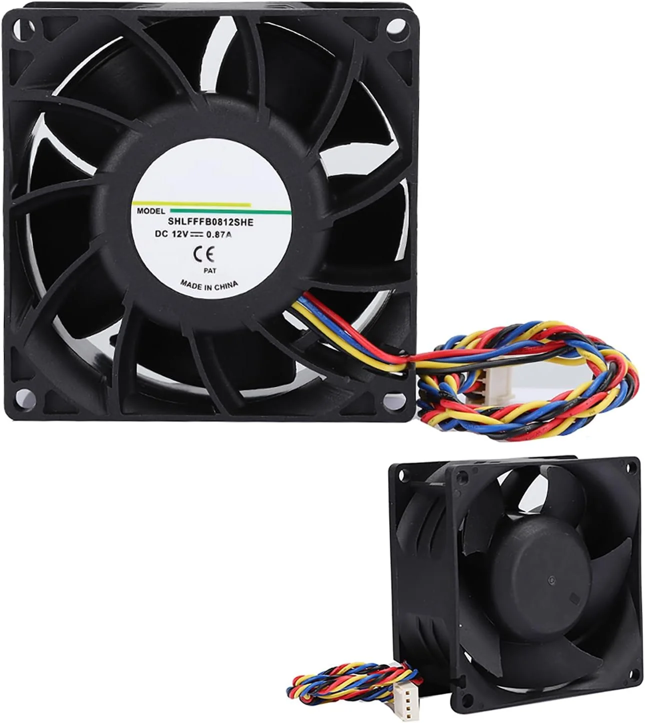 فن خنک کننده، فن خنک کننده شاسی کامپیوتر چهار سیمه PWM با دو بلبرینگ، پلاگین 4 پین و 4 پین مادربرد، خنک کننده پردازنده 68.5CFM 4900RPM برای اتلاف حرارت شاسی، خنک کننده پردازنده، پاور