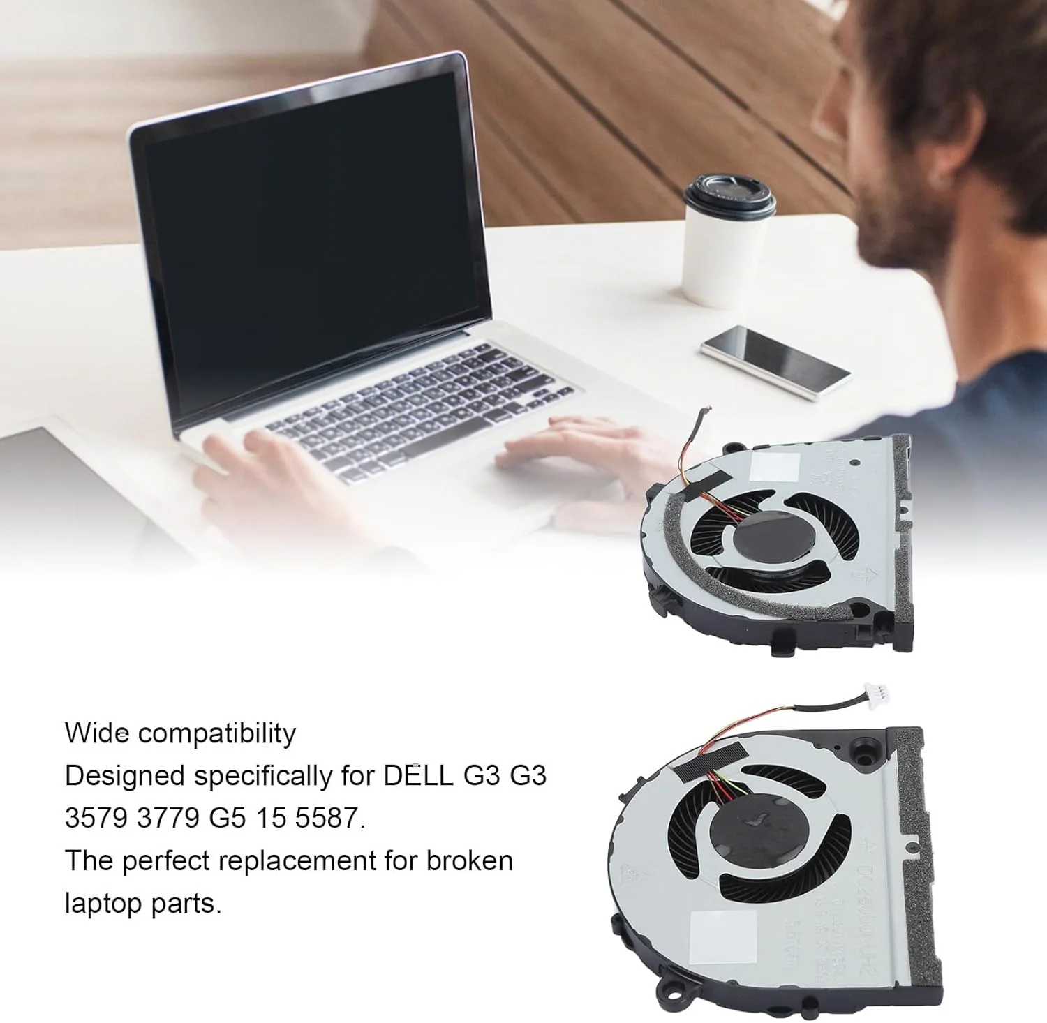 فن خنک کننده پردازنده و کارت گرافیک لپ تاپ XUMIUZIY برای G3 3579 G3 3779 5587، فن پردازنده کم صدا عملکرد خنک کننده را افزایش می دهد، خنک کننده پردازنده با یک اتصال برق 4 پین