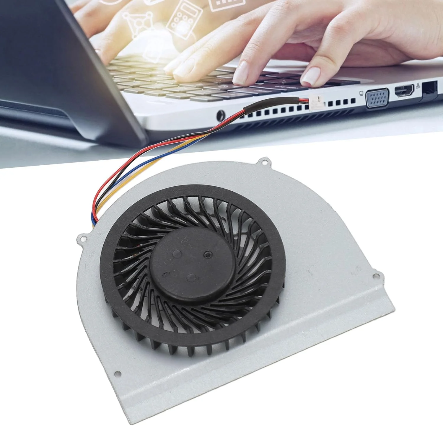 فن خنک کننده پردازنده XUMIUZIY E6530 برای Latitude E6530، DC 5V، 0.28 0.5A فن خنک کننده 4 پین، برای Latitude 5584 نوت بوک فن پردازنده لپ تاپ، خنک کننده کارآمد