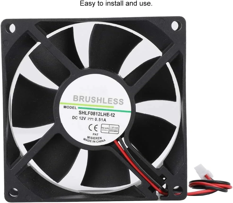 خنک کننده پردازنده XUMIUZIY، فن کیس با حجم هوای بالا 2 پین DC12V 0.51A 8CM، رادیاتورهای مناسب برای خنک سازی شاسی، هیت سینک پردازنده، اصلاح فن منبع تغذیه، خنک کننده مایع و دفع حرارت