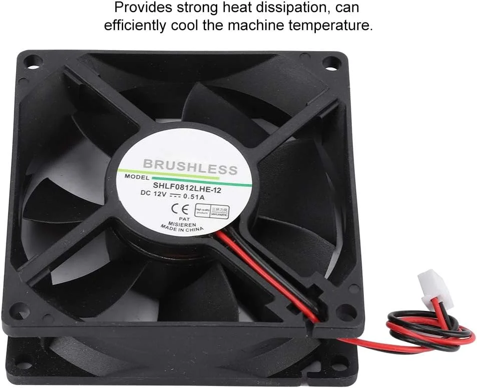 خنک کننده پردازنده XUMIUZIY، فن کیس با حجم هوای بالا 2 پین DC12V 0.51A 8CM، رادیاتورهای مناسب برای خنک سازی شاسی، هیت سینک پردازنده، اصلاح فن منبع تغذیه، خنک کننده مایع و دفع حرارت