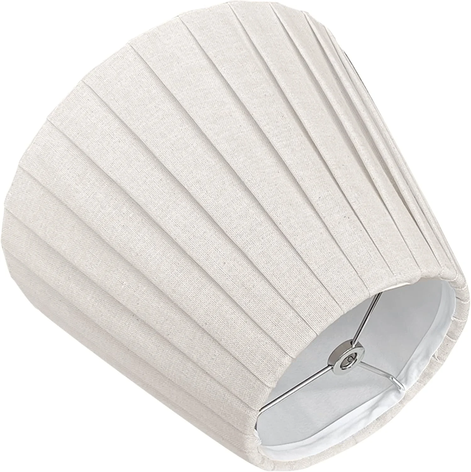 کلاهک آباژور کوچک TOOTO STAR، پلیسه دار قهوه ای 15x25x19 سانتی متر، مناسب برای آباژورهای رومیزی، ایستاده و آویز (اتصال عنکبوتی)، دست ساز از جنس کتان