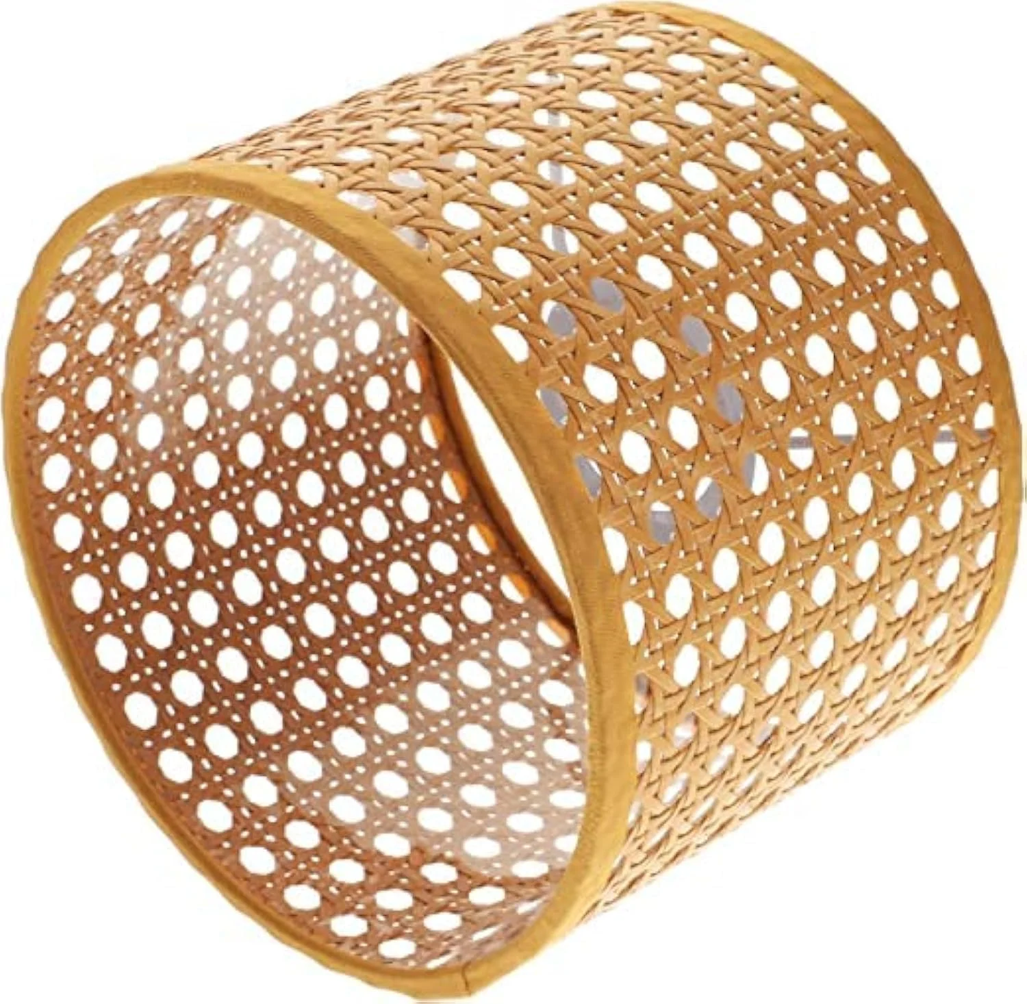 آباژور حصیری آویز Cabilock، روکش چراغ برای چراغ رومیزی و چراغ ایستاده، روکش بافتنی ظریف حصیری، دکوراسیون منزل به سبک سبد حصیری / 16 * 12 سانتی متر