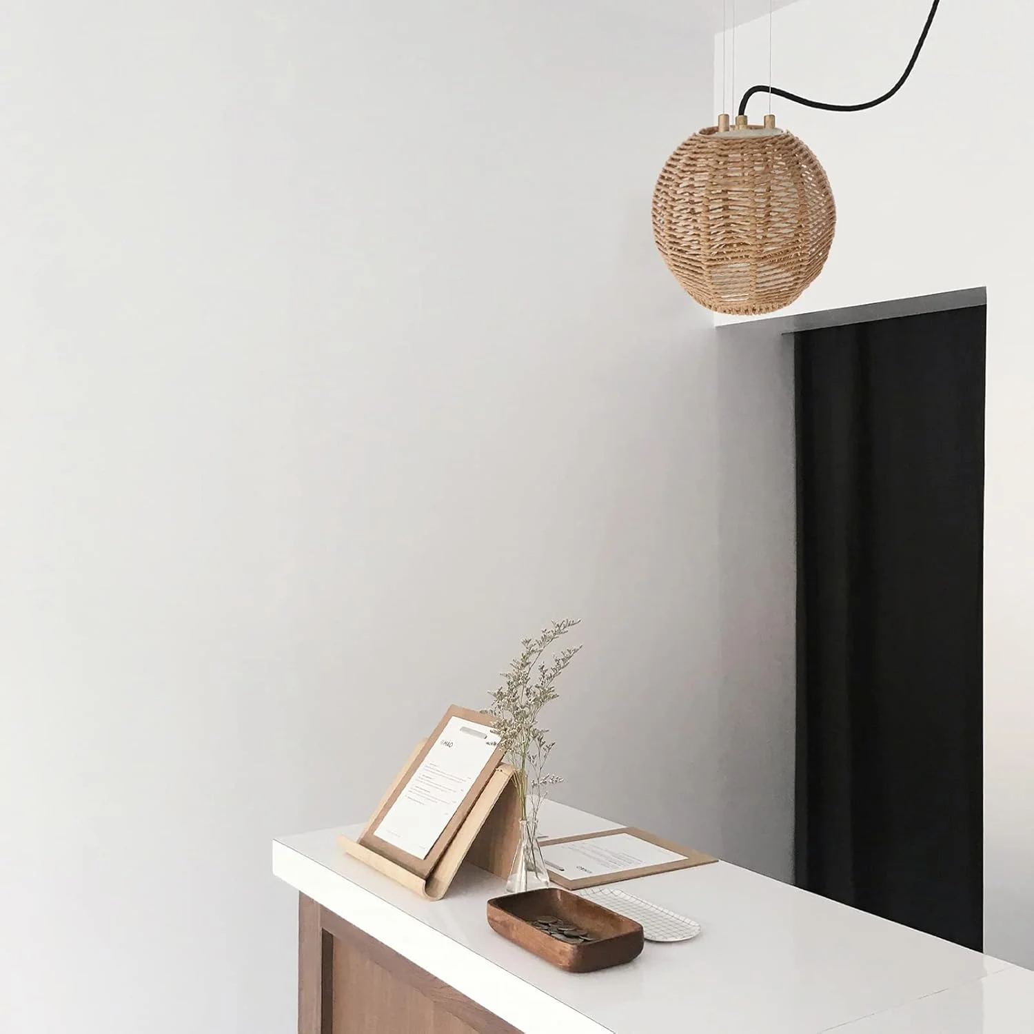 Yardwe 2 عدد آباژور حصیری بافته شده طبیعی، لوستر طبیعی، آباژور روشنایی سقفی، روکش چراغ کلبه ای، لوازم جانبی روشنایی برای چراغ رومیزی و چراغ ایستاده