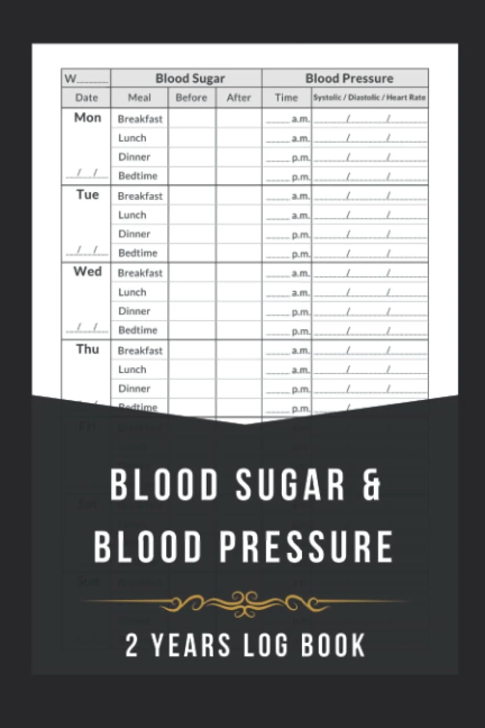دفتر ثبت قند خون و فشار خون: دفترچه ثبت 104 هفته ای برای ثبت و نظارت بر سطح گلوکز و فشار خون روزانه و هفتگی، دفتر یادداشت داروها، (110 صفحه)، 6 در 9 اینچ دفتر ثبت قند خون و فشار خون: دفترچه ثبت 104 هفته ای برای ثبت و نظارت بر سطح گلوکز و فشار خون روزانه و هفتگی، دفتر یادداشت داروها، (110 صفحه)، 6 در 9 اینچ