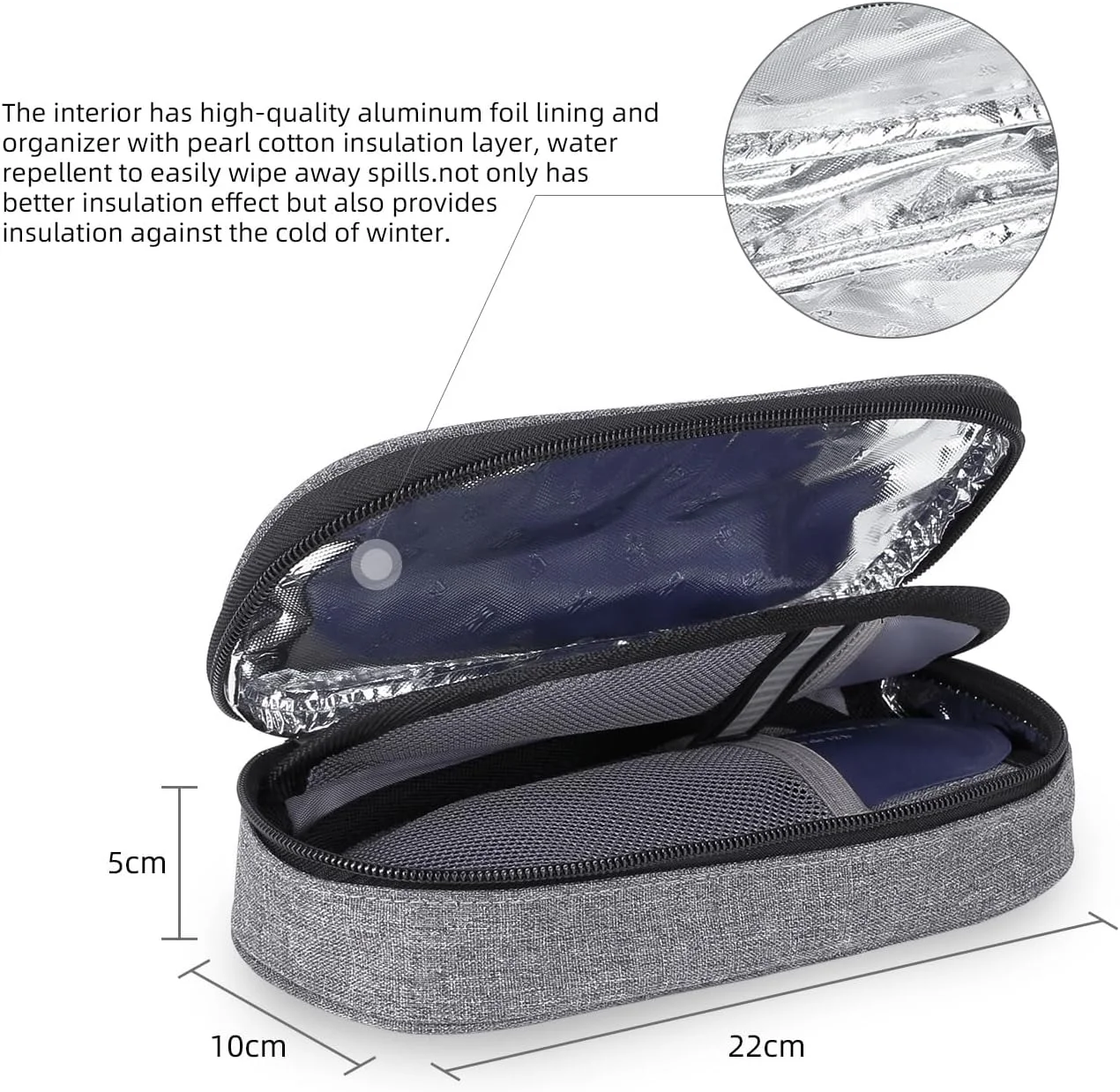 کیف خنک نگهدارنده انسولین با 2 کیسه یخ - کیف خنک نگهدارنده دارو قابل حمل و استفاده مجدد - خاکستری کیف خنک نگهدارنده انسولین با 2 کیسه یخ - کیف خنک نگهدارنده دارو قابل حمل و استفاده مجدد - خاکستری