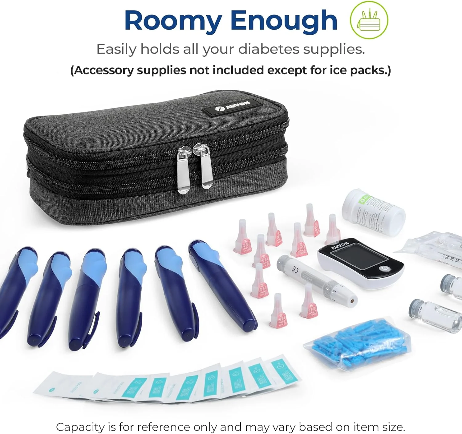 کیف خنک نگهدارنده انسولین AUVON، کیف عایق دیابتی قابل گسترش با 2 بسته یخ 180 گرمی برای زمان خنک کنندگی دو برابر، کیف خنک نگهدارنده دارو قابل حمل برای قلم های انسولین و لوازم دستگاه تست قند خون کیف خنک نگهدارنده انسولین AUVON، کیف عایق دیابتی قابل گسترش با 2 بسته یخ 180 گرمی برای زمان خنک کنندگی دو برابر، کیف خنک نگهدارنده دارو قابل حمل برای قلم های انسولین و لوازم دستگاه تست قند خون