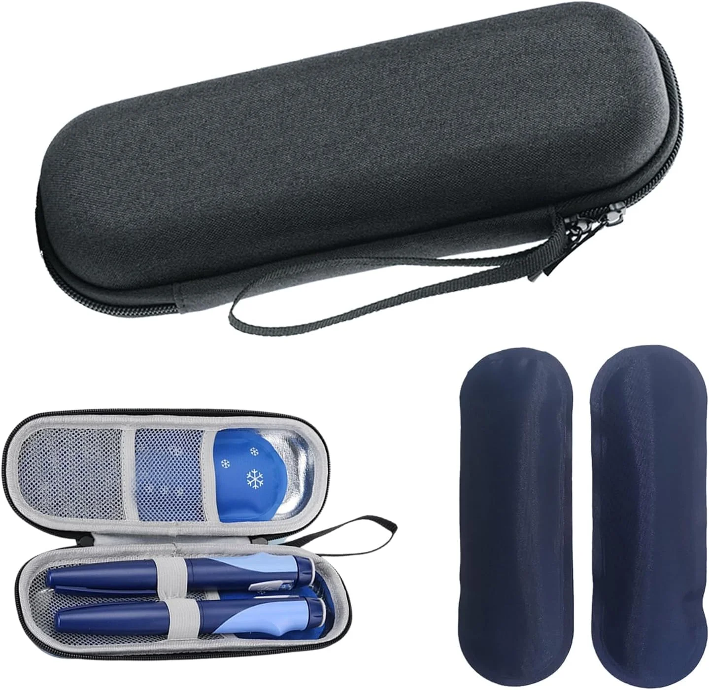 کیف خنک نگهدارنده انسولین آرومی با 2 بسته یخ نایلونی، خنک کننده دارو برای لوازم دیابتی، خاکستری، M، شیک کیف خنک نگهدارنده انسولین آرومی با 2 بسته یخ نایلونی، خنک کننده دارو برای لوازم دیابتی، خاکستری، M، شیک