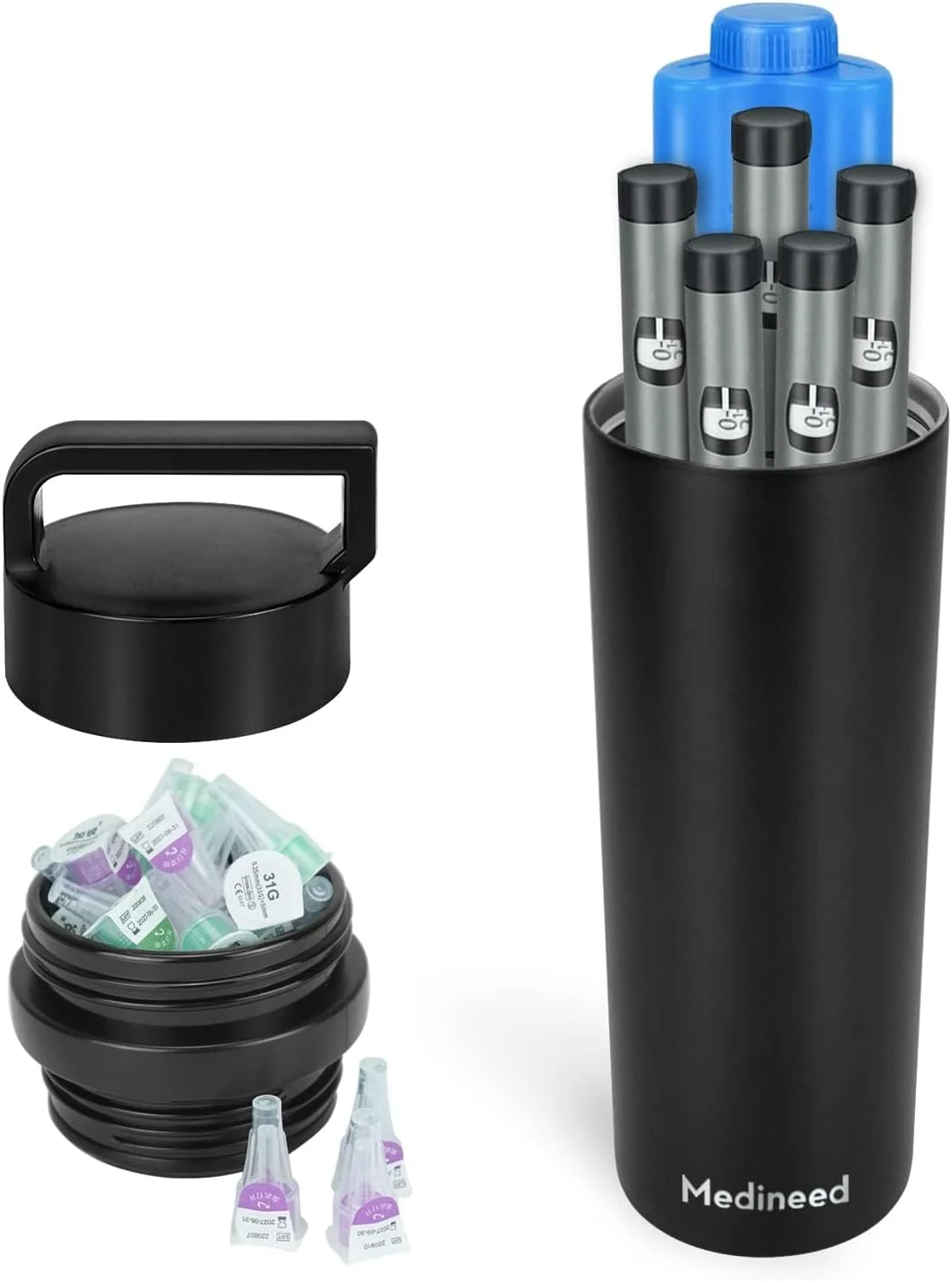 کیف خنک نگهدارنده دارو مسافرتی، 60 ساعت، مناسب برای 3-6 قلم دارو، کیف خنک کننده دارو با بسته های یخ، سازمان دهنده دارو برای حمل لوازم دیابتی (مشکی) کیف خنک نگهدارنده دارو مسافرتی، 60 ساعت، مناسب برای 3-6 قلم دارو، کیف خنک کننده دارو با بسته های یخ، سازمان دهنده دارو برای حمل لوازم دیابتی (مشکی)